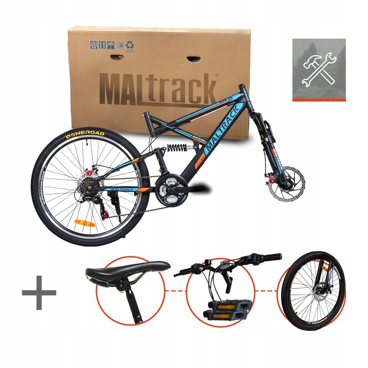 ROWER GÓRSKI MTB SHIMANO Amortyzatory 26'' BIDON BŁOTNIKI 18 BIEGÓW