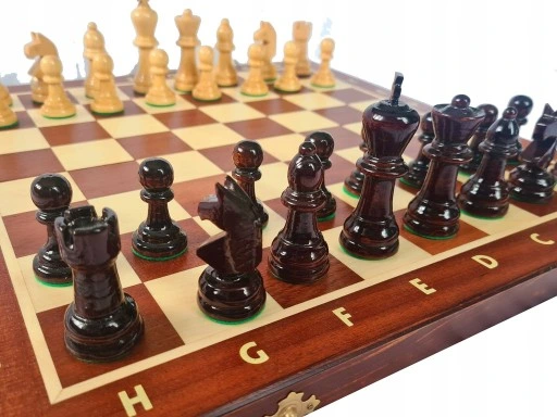 Szachy wykonane z Mahoniu i Jawora DUŻE - PRODUCENT