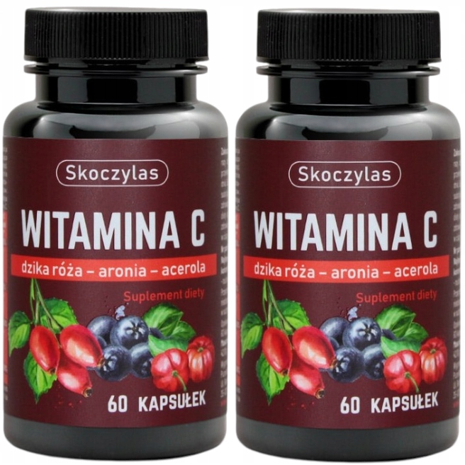 SKOCZYLAS Witamina C Trio DZIKA RÓZA ARONIA ACEROLA odporność 2x60 kapsułek