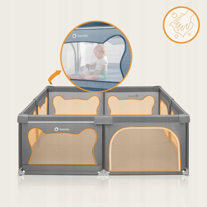 Kojec dla dziecka łóżeczko DUŻY PLAC ZABAW 207x187 cm Lionelo Willow