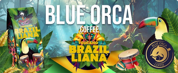 Kawa ziarnista 1kg Brazylia BRAZILLIANA TOUCANO Świeżo Palona 100% ARABICA