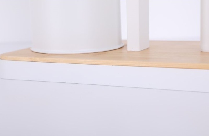 Stojak na papier toaletowy z uchwytem i szczotką WC biały bambus YOKA