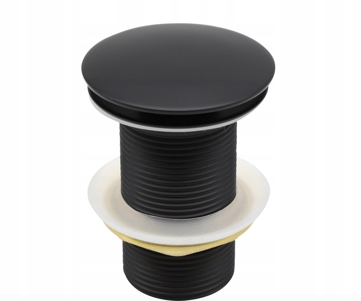 KOREK UMYWALKOWY KLIK-KLAK AUTOMAT BEZ PRZELEWU MOSIĘŻNY CZARNY SATYNOWY