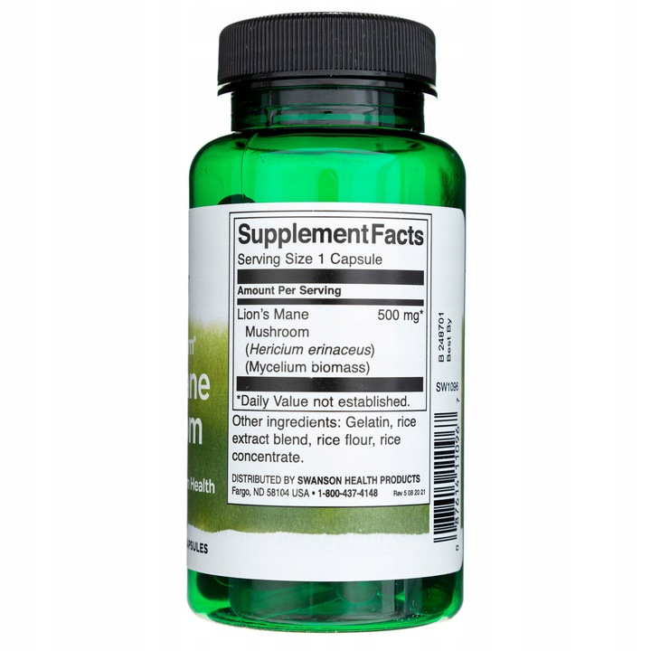 SWANSON FS LIONS MANE (soplówka jeżowata) 60kaps
