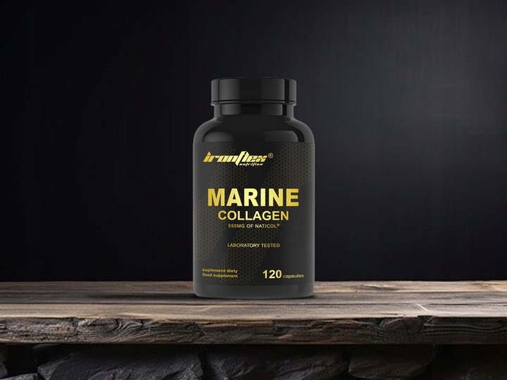 IRONFLEX COLLAGEN MARINE 120 kaps KOLAGEN RYBI MORSKI SKÓRA PAZNOKCIE WIT C