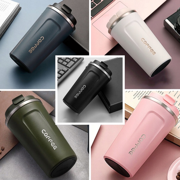 KUBEK TERMICZNY TERMOS 510 ML WYŚWIETLACZ EKRAN LCD NA KAWĘ HERBATĘ SMART