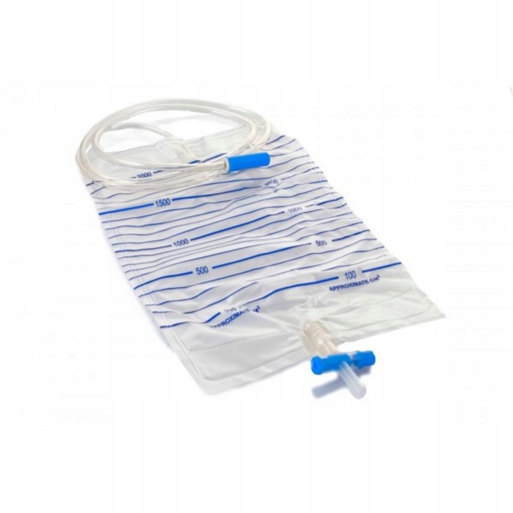 10 x WOREK DO ZBIÓRKI MOCZU 2000 ML 1 SZT 2L STERYLNY Z ZAWOREM