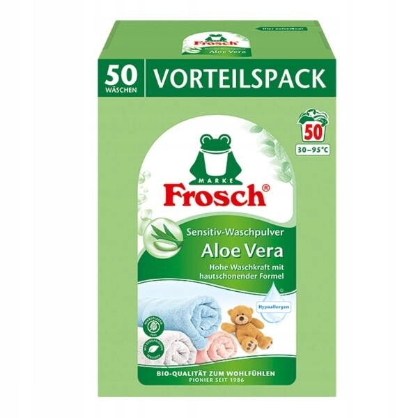 PROSZEK DO PRANIA FROSCH ALOE VERA SENSITIVE – 50 PRAŃ, DETERGENT Z NIEMIEC