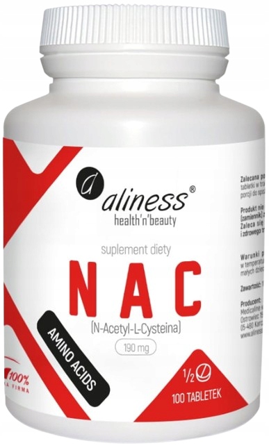 ALINESS NAC N-Acetylocysteina L-CYSTEINA 190 mg płodność 2x100 tabletek