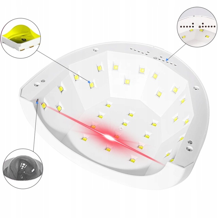 Profesjonalna Lampa Do Paznokci 48W UV LED Hybrydy Żele 30 Diod Mocna Sun2S