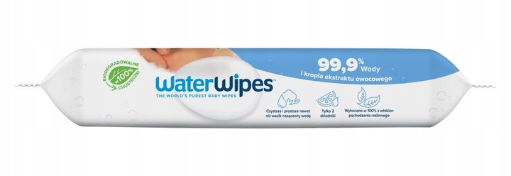 WaterWipes Chusteczki nawilżane BIO 12x60szt 99,9% wody delikatne
