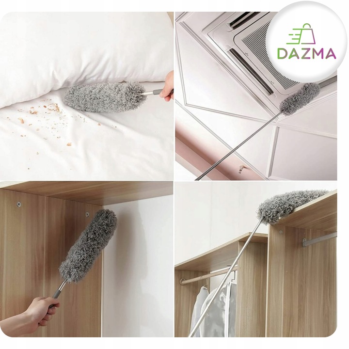 Szczotka do Kurzu Pajęczyn Zmiotka Teleskopowa Miotełka 280 cm Końcówki 4w1