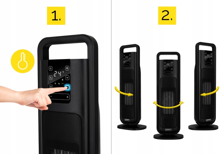 Termowentylator Farelka Cichy 38dB Yoer 2000W +Timer 4Tryby