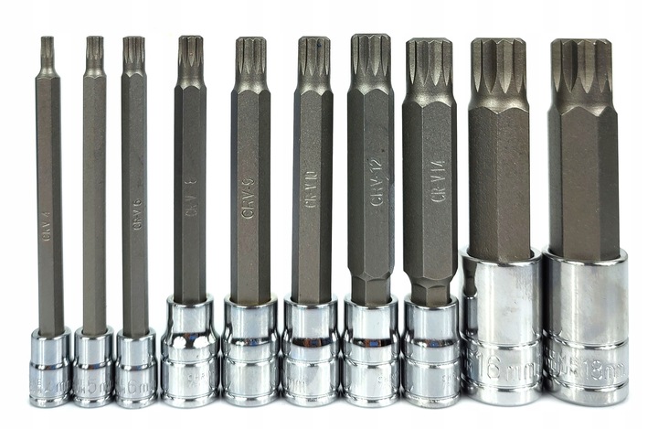 ZESTAW NASADEK SPLINE M4-M18 DŁUGIE