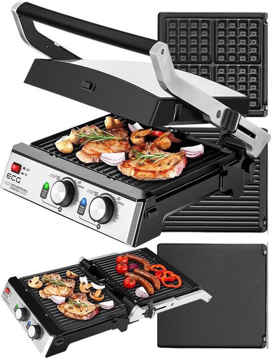 GRILL ELEKTRYCZNY ECG KG 2033 OPIEKACZ PANINI GOFRY BBQ 3w1 2000W