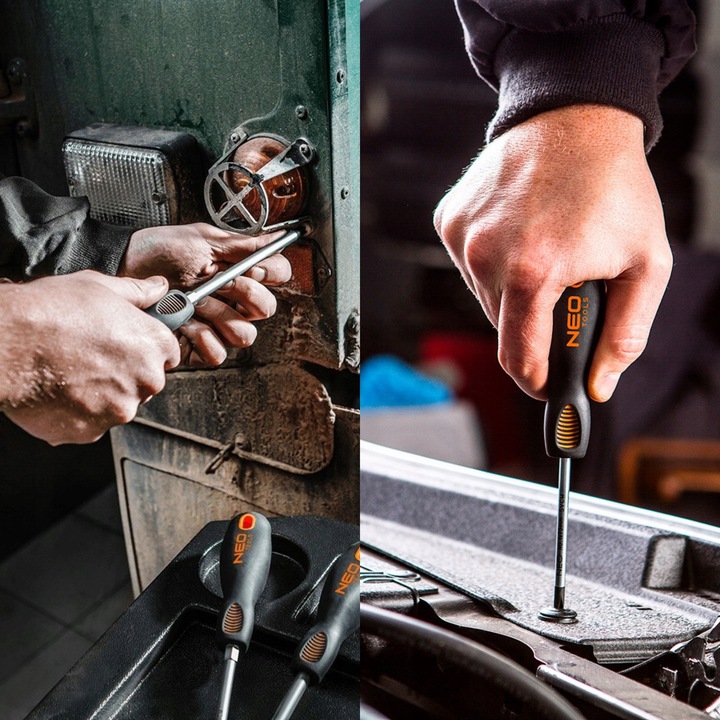 NEO TOOLS Zestaw Wkrętaków Śrubokrętów 9 szt. Płaskie i Krzyżowe