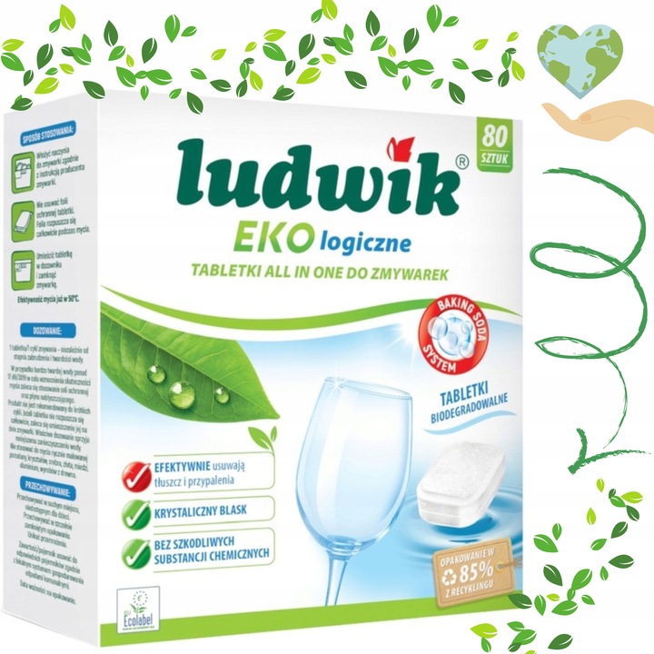 EKO TABLETKI DO ZMYWARKI ALL IN ONE 80szt, LUDWIK