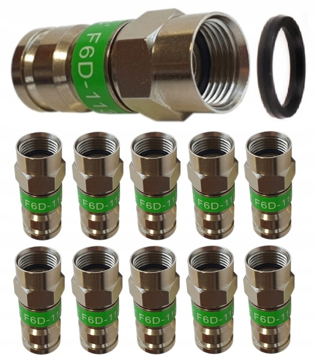 10 sztuk Wtyk Kompresyjny Złączki F 113 na Przewód Kabel TRISHIELD