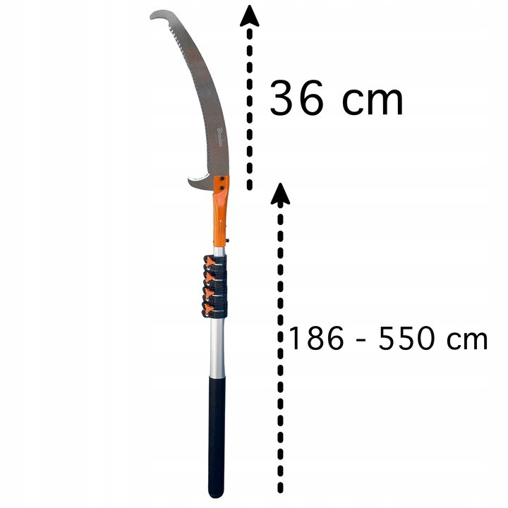 Piła do Gałęzi Drzew Teleskopowa 5,5mb Ręczna Stalowe Ostrze +