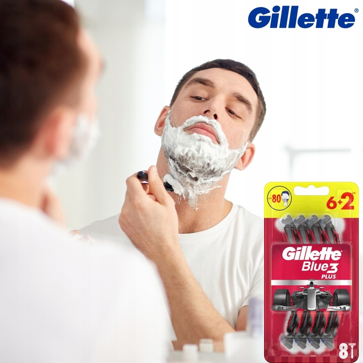 Gillette Blue3 Plus Red Jednorazowe Maszynki do Golenia 6+2szt