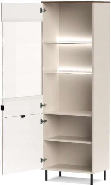 Witryna Szafka Stojąca Gablota do Salonu Regał - 194x63 cm Kaszmir Evo