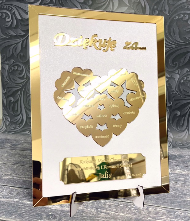 Podziękowanie dla Chrzestnych Dziadków Rodziców Prezent obraz 3D