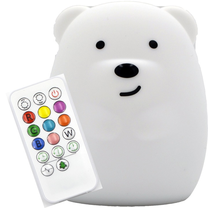 LAMPKA NOCNA MIŚ DLA DZIECI KOLOROWA SILIKON RGB M