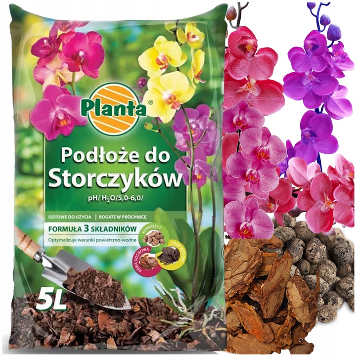 PODŁOŻE DO STORCZYKÓW ORCHIDE PLANTA KERAMZYT SUBSTRAT KORA TORF 25L