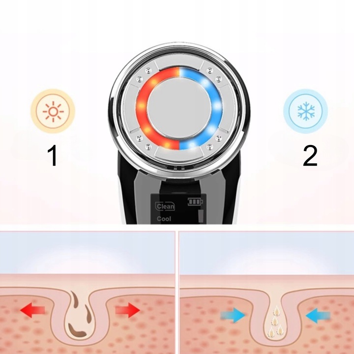 MEZOTERAPIA BEZIGŁOWA MASAŻER EMS TWARZY LIFTING 5w1 URZĄDZENIE DO MASAŻU