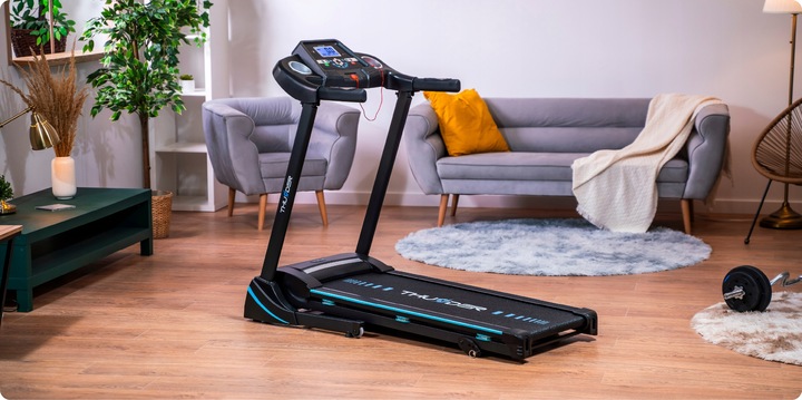 Bieżnia składana elektryczna domowa 140kg aplikacja amortyzacja mocna