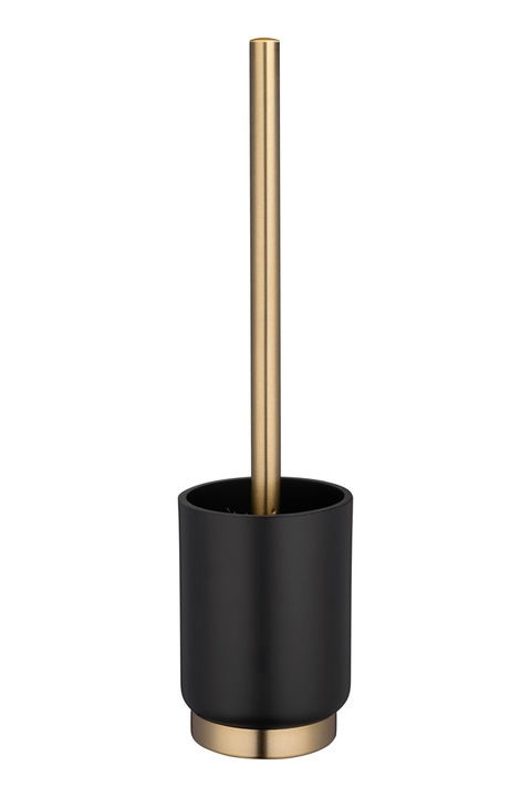 Szczotka WC łazienkowa INSTILO czarna ze złotem wykręcana końcówka