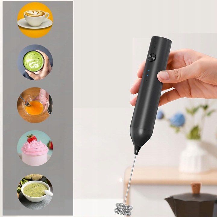 Elektryczny Spieniacz do Mleka Ręczny Akumulator Kawa Bezprzewodowy