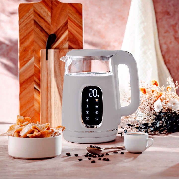 Czajnik Elektryczny 2200W Szklany beżowy Panel LED Mocny Camry CR1383