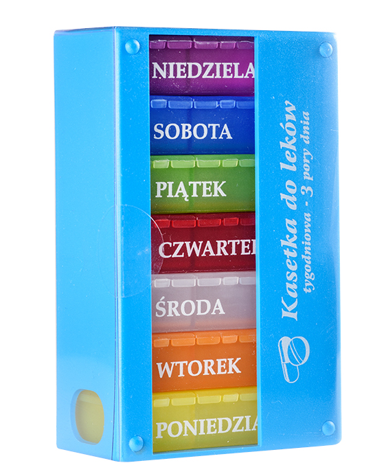 Kasetka Pojemnik Pudełko na leki 7dni x3przegródki