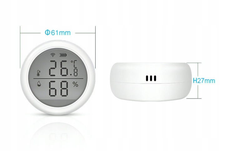 Czujnik Temperatury i Wilgotności ZigBee TUYA LCD Smart Life Dom