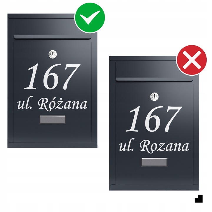 SKRZYNKA NA LISTY Z NUMEREM DOMU | POCZTOWA | A4 | ANTRACYT RAL7016 | WZORY