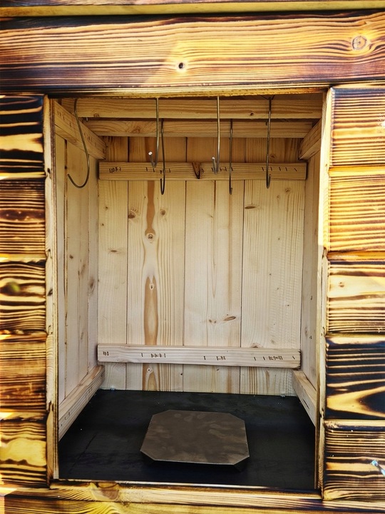 WĘDZARNIA DREWNIANA DOMOWA OGRODOWA WĘDZARNIK PALENISKO RURY GOTOWY ZESTAW