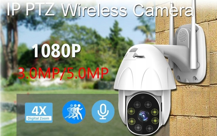 KAMERA WIFI OBROTOWA 3MPX IR20 MONITORING BUDOWY