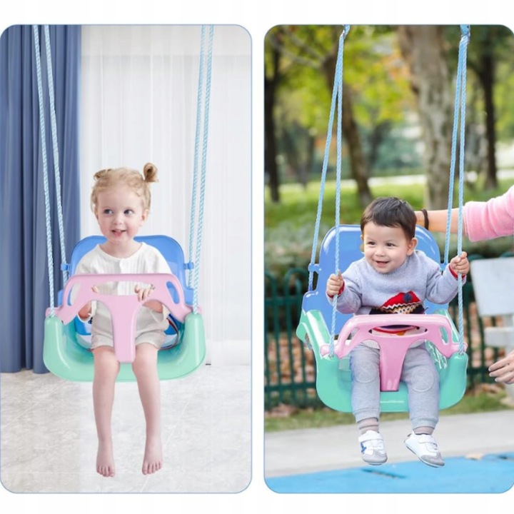 Huśtawka Ogrodowa Modułowa domowa dla Dzieci 3w1 Mocna na Linach Bezpieczna