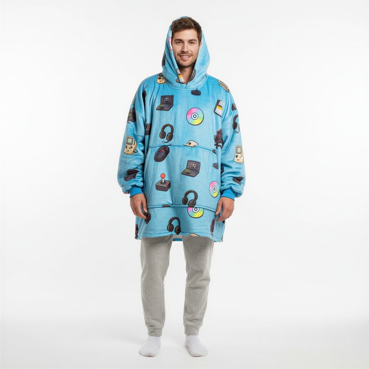 KOC BLUZA Gruba Kocobluza Oversize Futrzak XXL Męska Dla Chłopaka