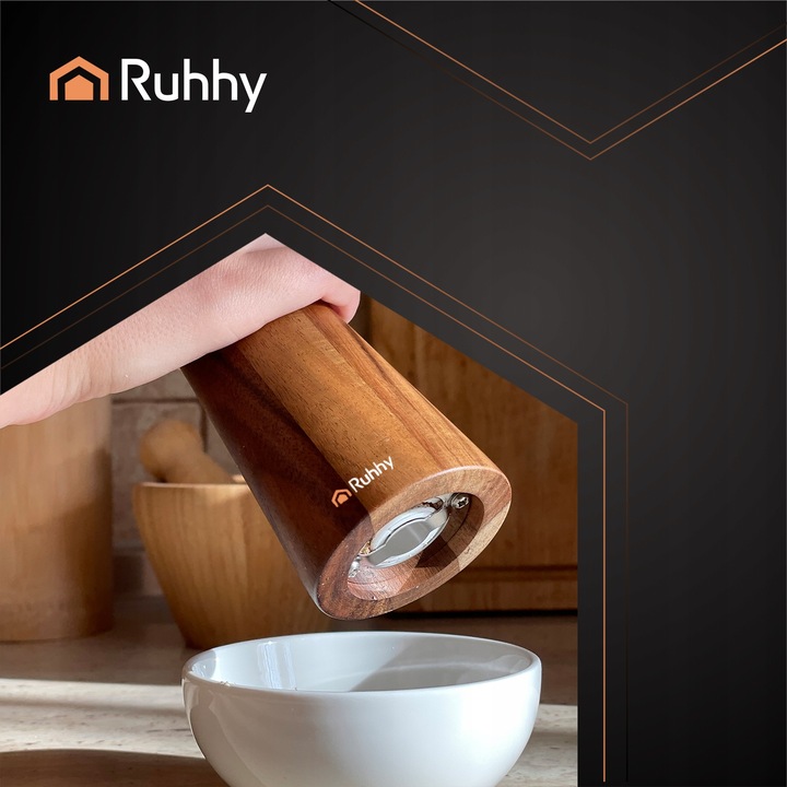 Młynek do Pieprzu i Soli Drewniany Zestaw 2 szt Ręczny Precyzyjne