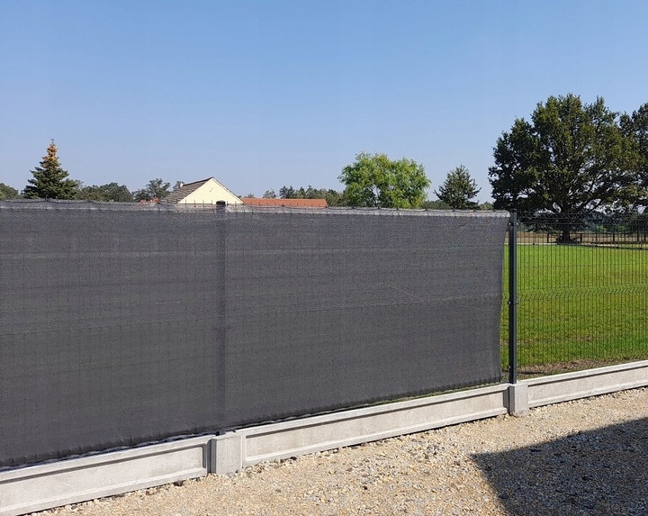 Szara siatka cieniująca 90% 1,5x10 balkonowa, płot