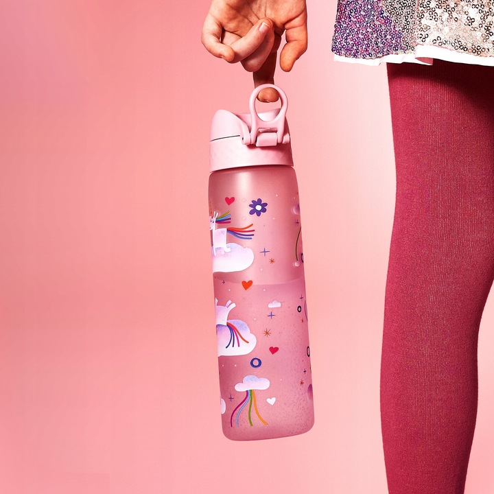 Różowy bidon Unicorn Jednorożec Tęcza Konik Koń dla dziewczynki ION8 0,5 l