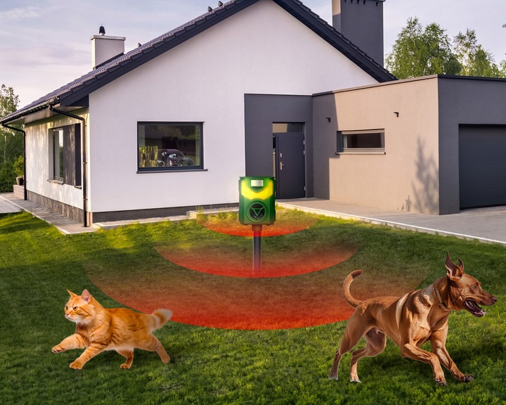 ULTRADŹWIĘKOWY ODSTRASZACZ PSÓW KOTÓW KUN LISÓW DZIKÓW SAREN JELENI NO