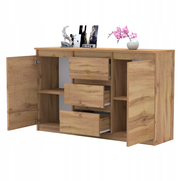 Komoda WOTAN BIALA z szufladami Duza Szafka AGA 120cm do Sypialni