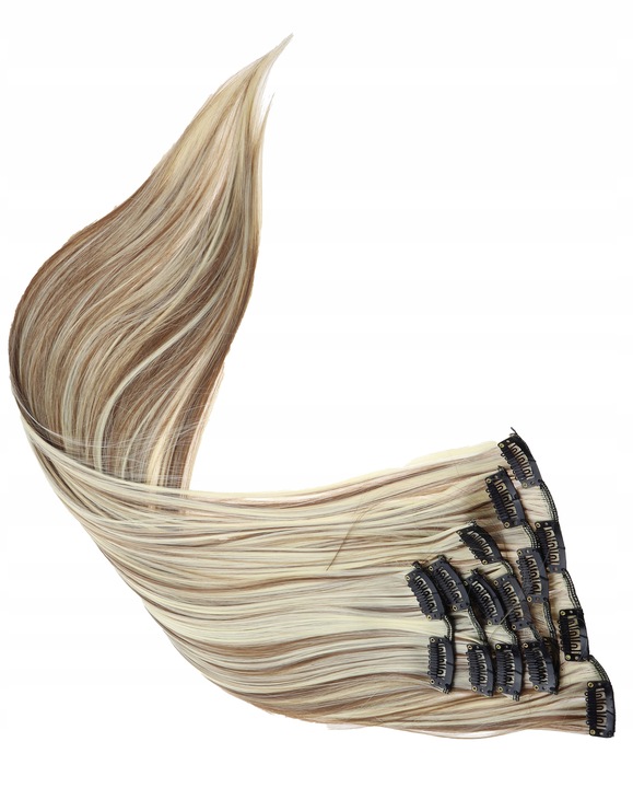 DOCZEPIANE WŁOSY Jak Naturalne Clip In Dopinki Proste Długie 6 Taśm 60cm