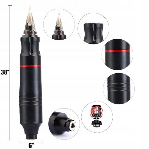 ZESTAW MASZYNKA DO TATUAŻU PEN ROTACYJNA TUSZ 37w1 dla początkujących