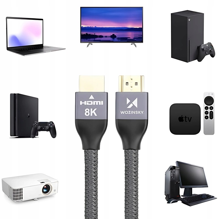 KABEL HDMI 2.1 8K 4K eARC PRZEWÓD PRZYŁĄCZE HDMI DO TV PS5