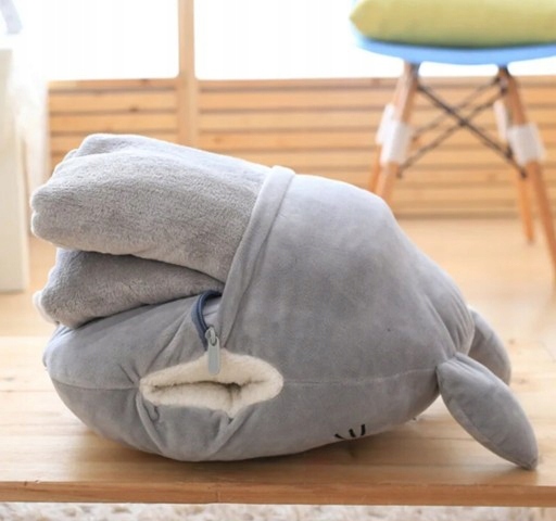 MASKOTKA PODUSZKA KOC OGRZEWACZ DO RĄK KOT PODUSZKA Z KOCEM 4w1