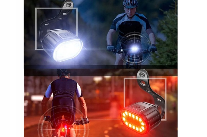 ZESTAW LAMPEK ROWEROWYCH LAMPKI DO ROWERU LAMPKA PRZÓD I TYŁ USB KOMPLET